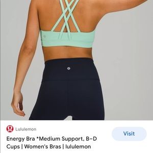 Lululemon Energy Bra Mint